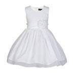 Asmaani Baby Girl's White Colour Satin A-Line Maxi Full Length Dress (AS-DRESS-22170) | Grocsy