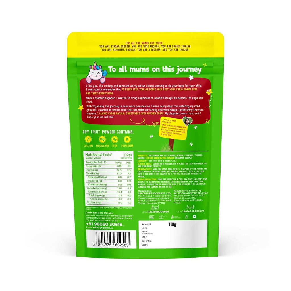 Yoga Bar Yogababy Dry Fruit Powder, Healthy Nut Powders For Infants, Kids | Grocsy