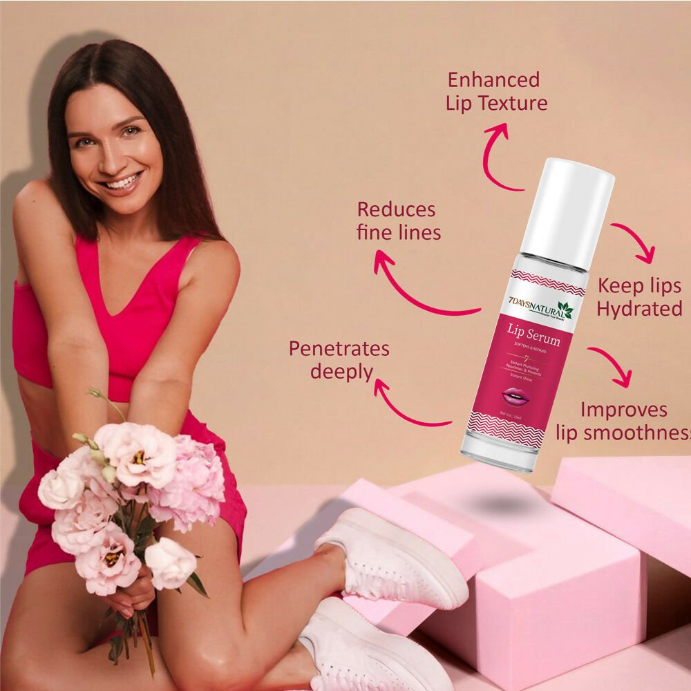 7 Days Premium Pink Lip Serum Oil For Lip Shine, Glossy, Soft With Moisturizer | Grocsy