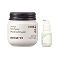 Innisfree Super Volcanic Pore Clay Mask 2X & Green Tea Hyaluronic Hydrating Serum Combo | Grocsy
