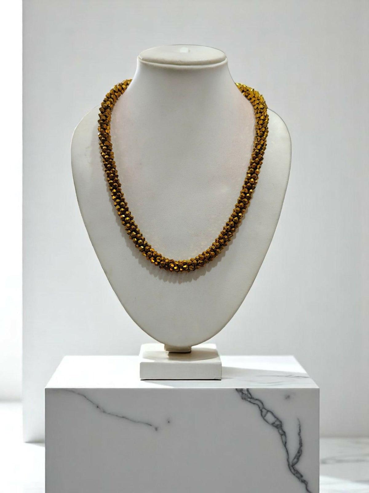 Inhanns Noor-E-Jalwa – Handmade Crystal Bead Necklace -Adjustable - Golden Only Necklace | Grocsy