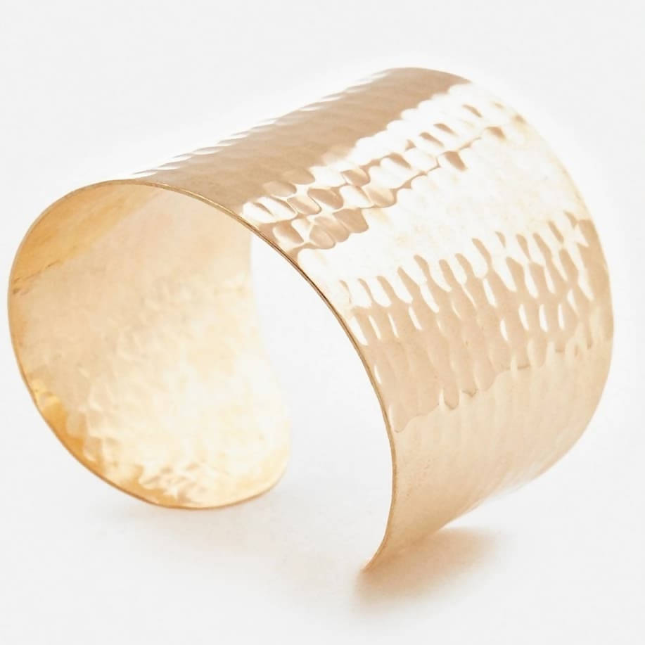 Bling Accessories Rose Gold Textured Brass Cuff Bracelet | Grocsy