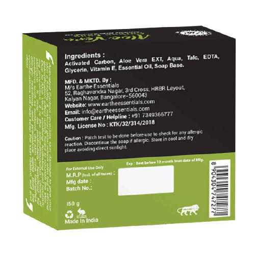 Earthe Essentials Premium Aloe Vera & Activated Carbon Soap | Grocsy