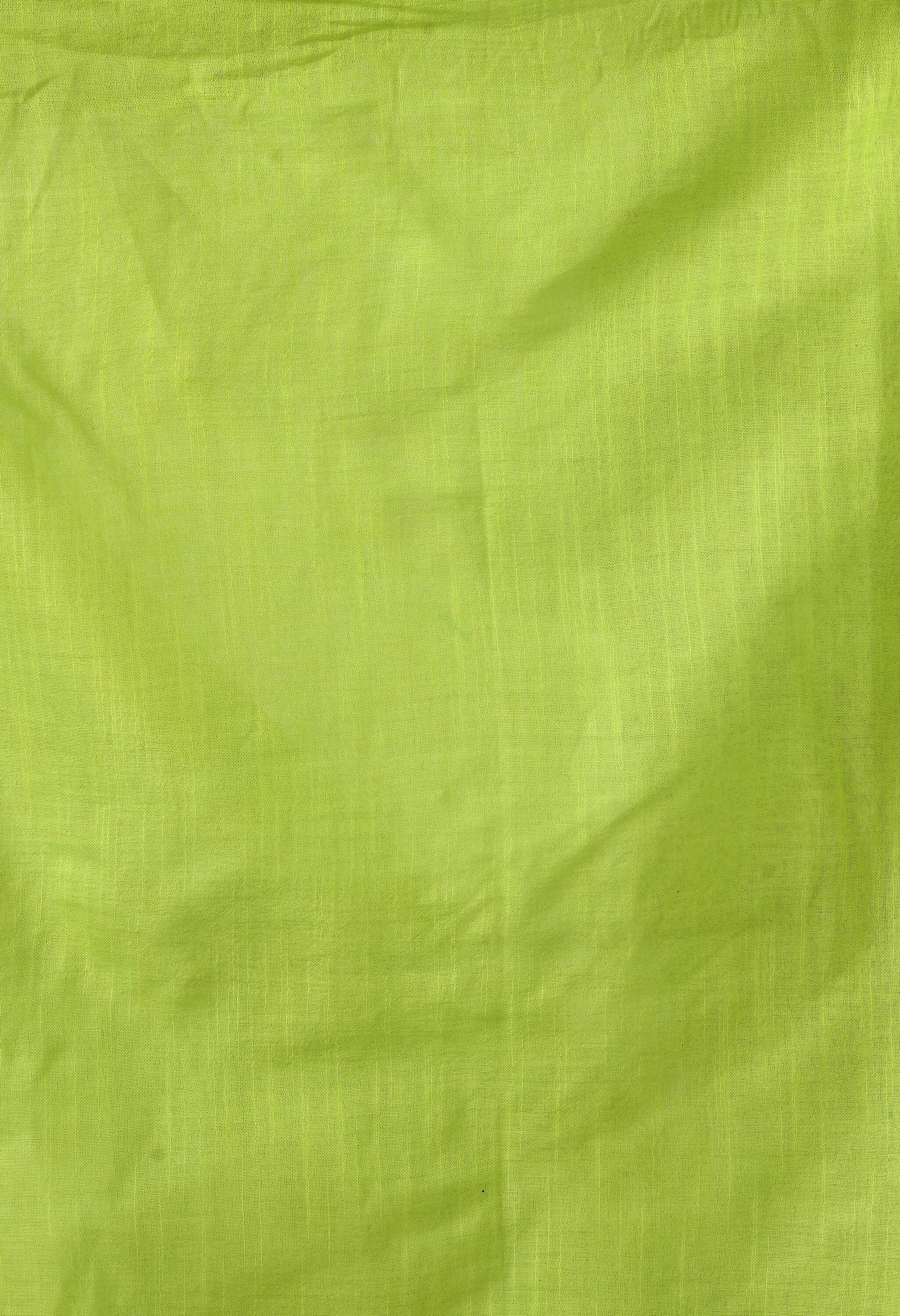 Mominos Fashion Moeza Parrot Green Bhagalpuri Handloom Silk Linen Saree with unstitched Blouse piece | Grocsy