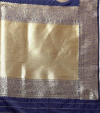 Lorenvalley Fashion Navyblue Soft Silk Woven Design Gold Zari Weaving Saree | Grocsy