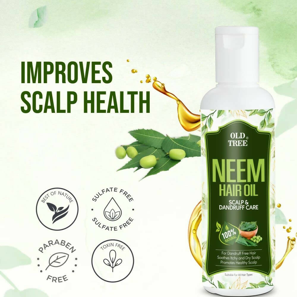 Old Tree Neem Hair Oil for Dandruff & Scalp Care | Grocsy