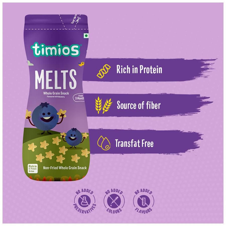 Timios Melts Blueberry Finger Food For Babies | Grocsy