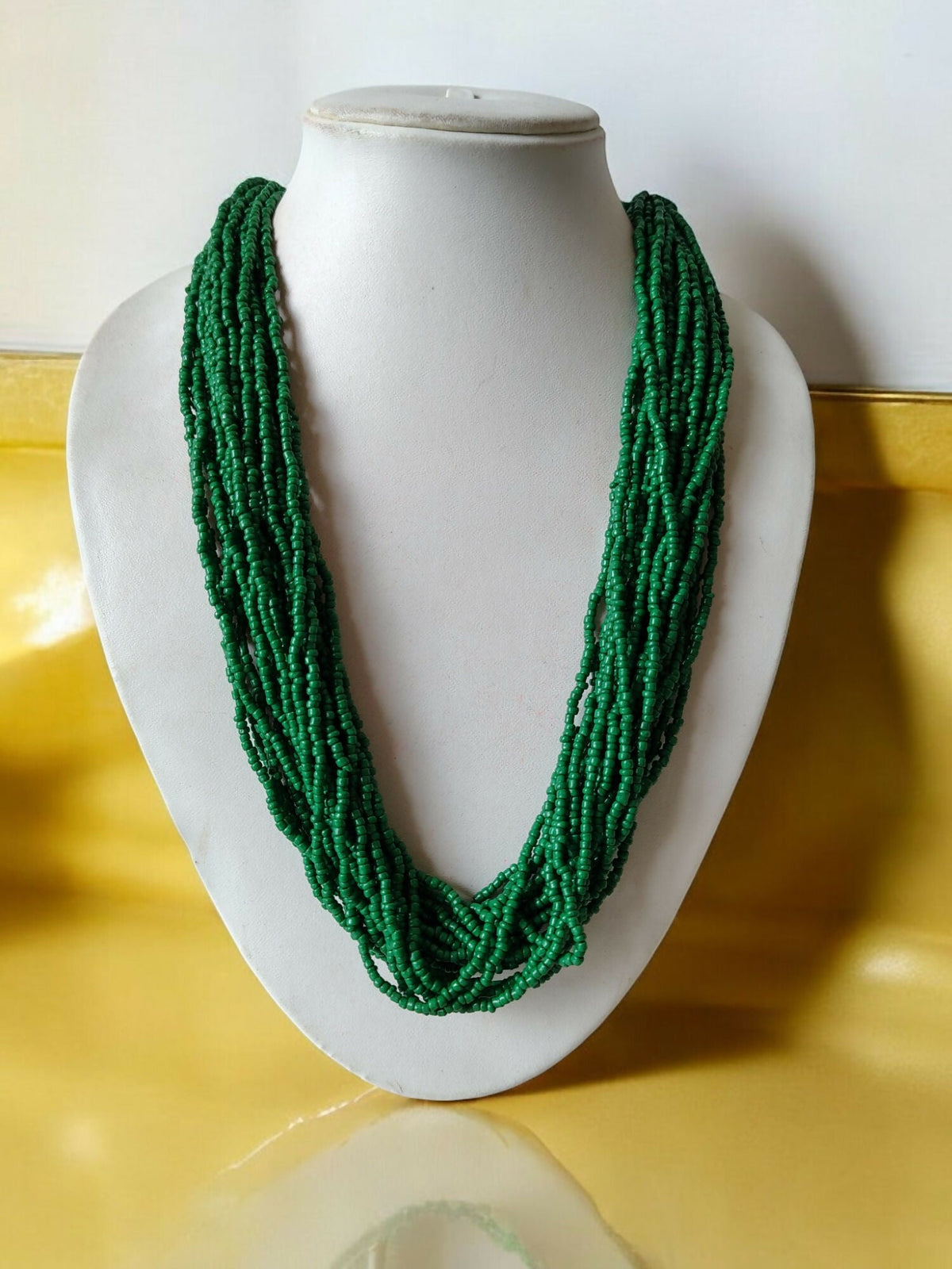 Inhanns Handmade Beaded Multilayer Necklace, 20 Layers - Green | Grocsy