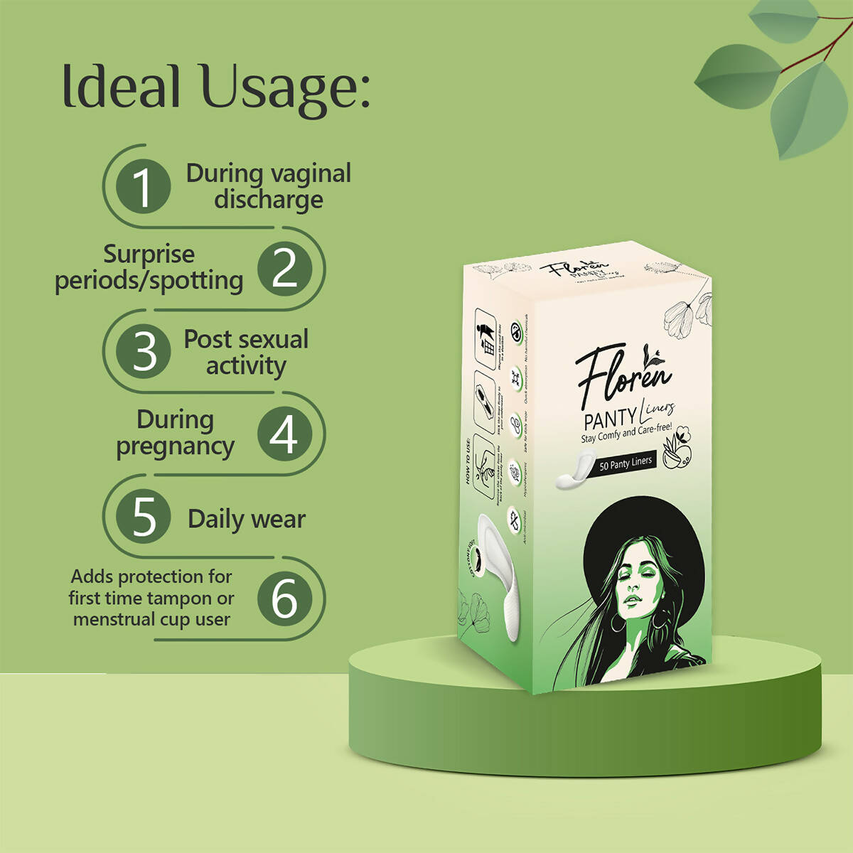 Floren Panty Liners Curvy Design for Extra Comfort | Grocsy