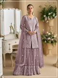 Anaita Purple Heavy Net Readymade Suit with Embroidery & Sequence Work | Grocsy