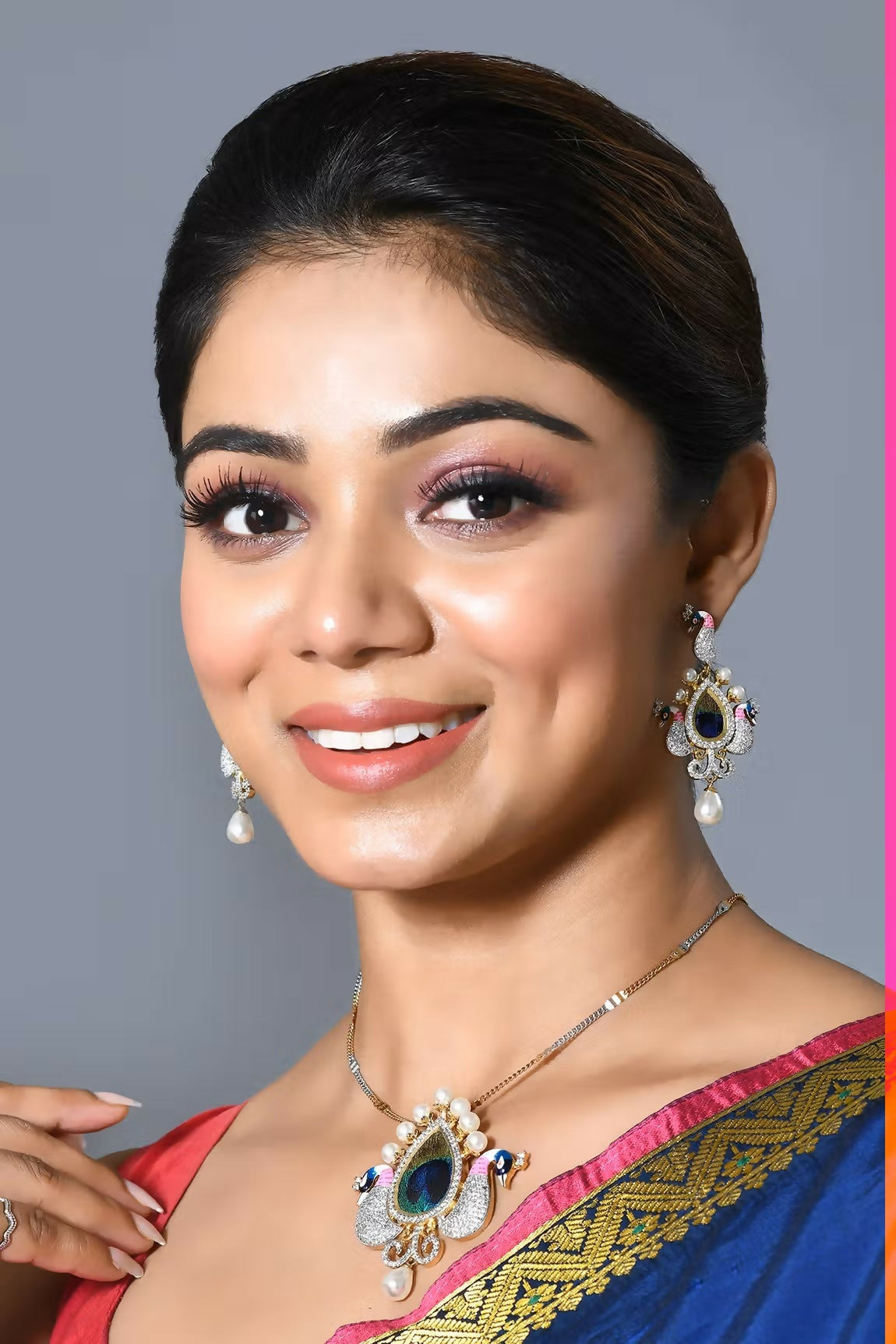 Joban Fashion Women Golden White Multi Pendant Set With Earrings | Grocsy