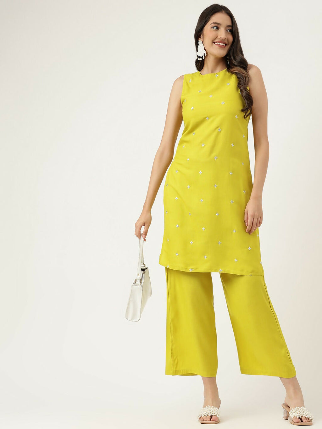 Joban Fashion Mustard Rayon and Embroidered Work Straight Kurta Bottom Set | Grocsy