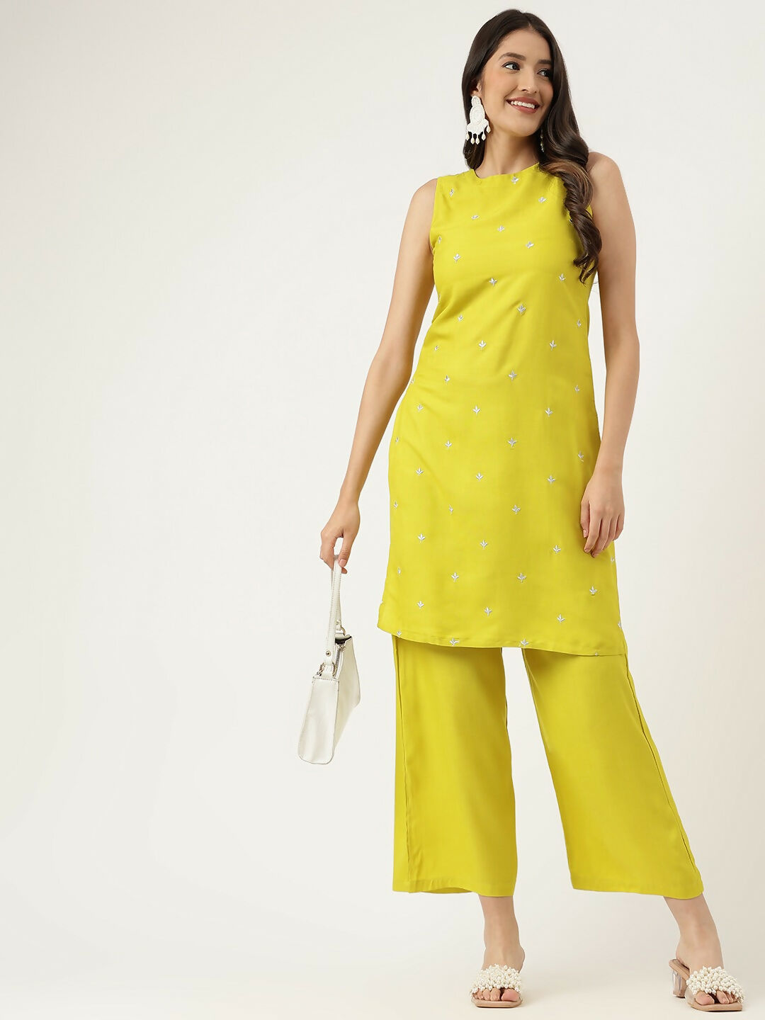 Joban Fashion Mustard Rayon and Embroidered Work Straight Kurta Bottom Set | Grocsy