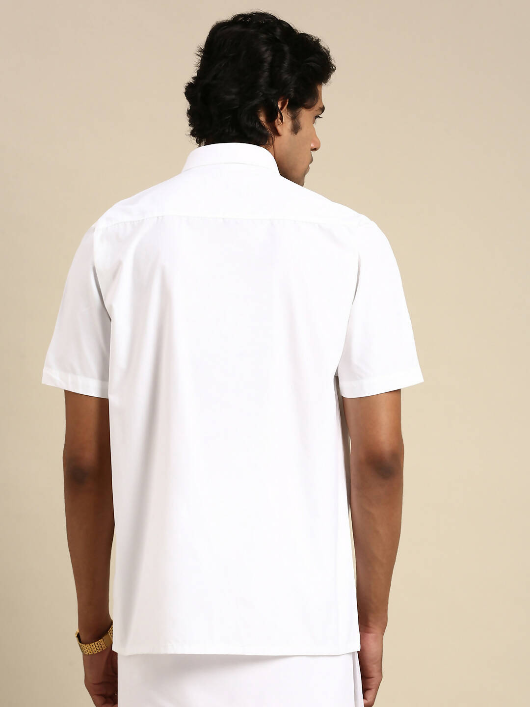 Ramraj Cotton Mens Half Sleeve Formal 100 % Cotton White Shirt | Grocsy