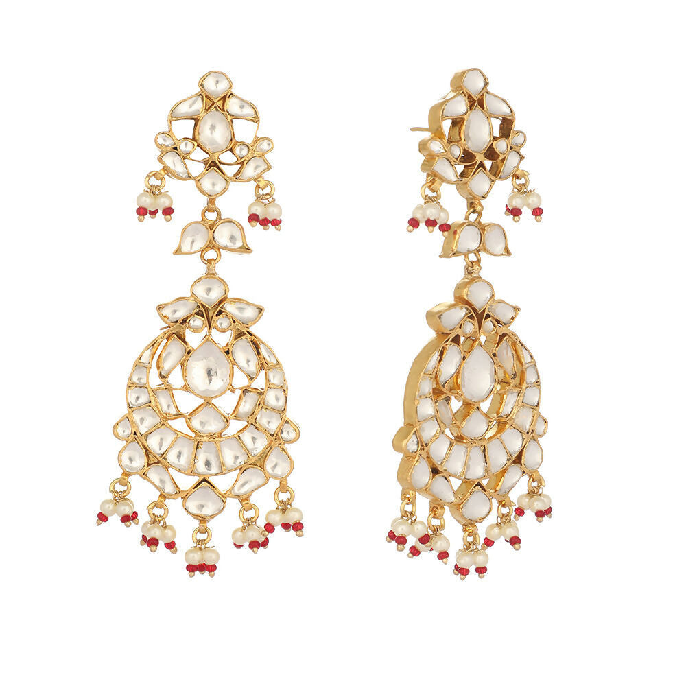 Nuyug 22K Gold Plated Serenoor Pearl Chandbali Earrings | Grocsy
