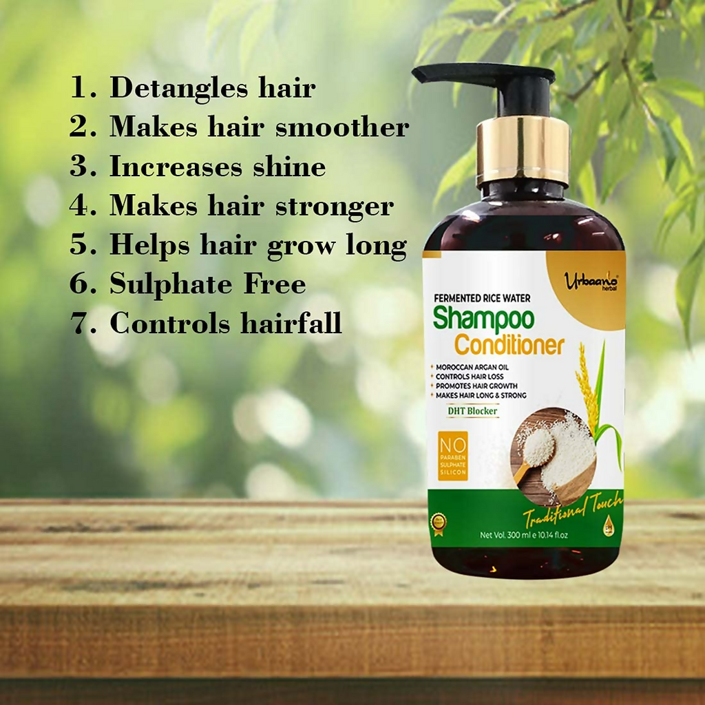 Urbaano Herbal Fermented Rice Water Shampoo | Grocsy