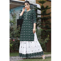 Vamika Green Rayon Gota Patti work Kurti With Skirt Suit | Grocsy