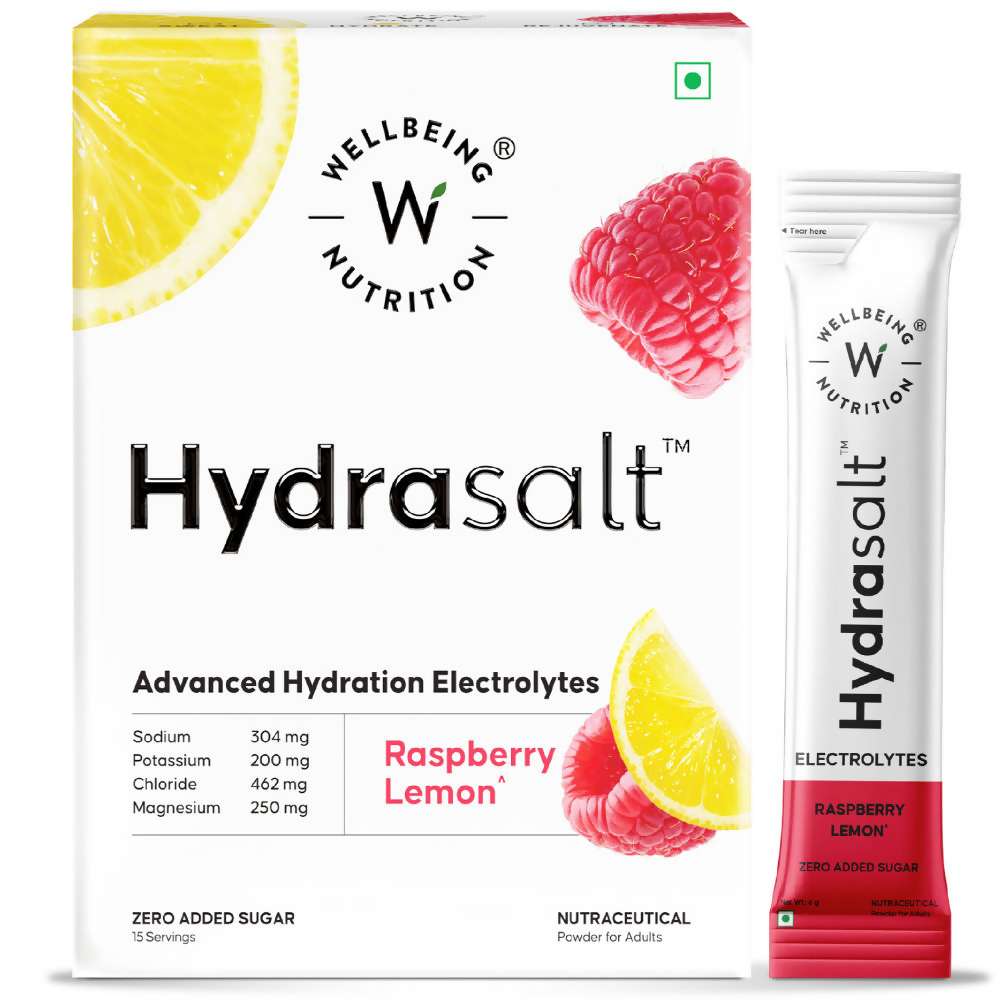 Wellbeing Nutrition Hydrasalt Electrolyte Drink Instant Hydration Raspberry Lemon | Grocsy