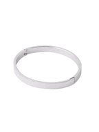 NVR Men's Silver Metal Interlock Kada Bracelet | Grocsy