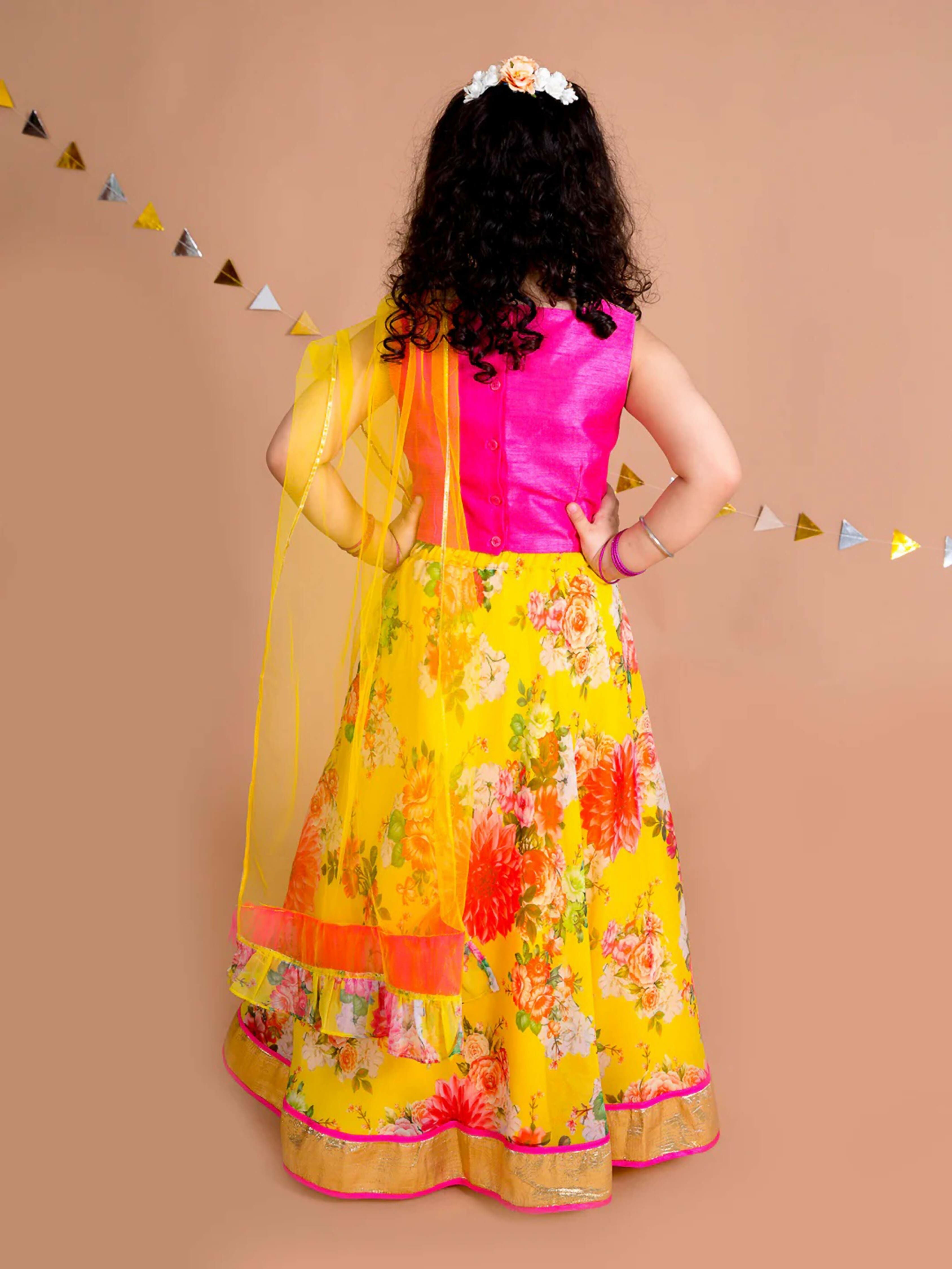 Joban Fashion Girl's Pink Color Lehenga Choli | Grocsy