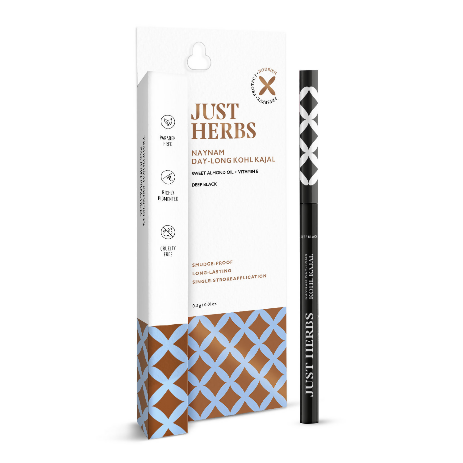 Just Herbs Naynam Day - Long Kohl Kajal | Grocsy