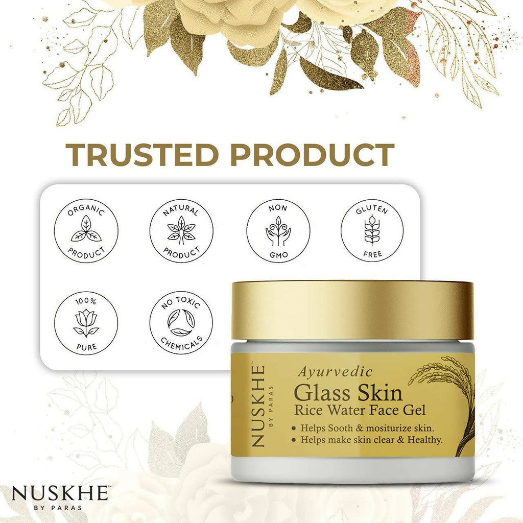 Nuskhe By Paras Ayurvedic Glass Skin Rice Water Face Gel | Grocsy