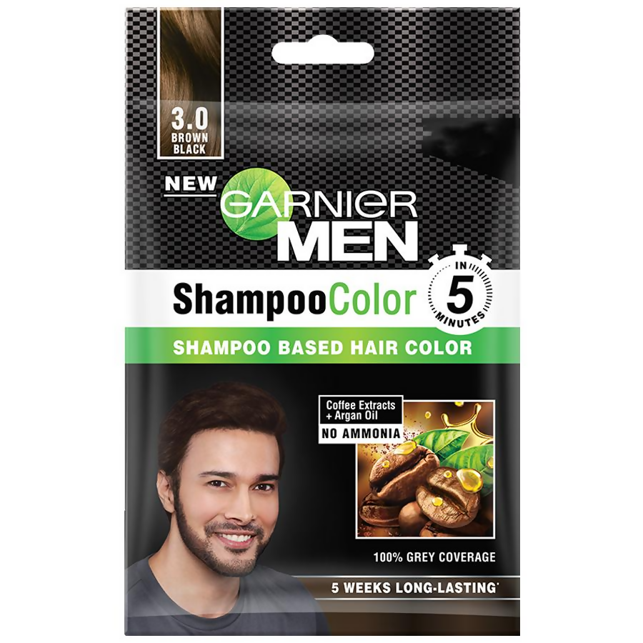 Garnier Men Shade 3 Shampoo Color-Brown Black | Grocsy