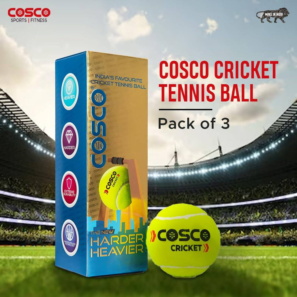 Cosco Light Cricket Tennis Balls (Pack of 3) - Limited Time Offer - Swadesiicart
