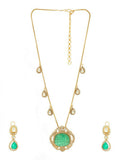 Natural Stones Antique Finish Earrings and Necklace set - Ruby Raang | Grocsy