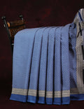 Blue Colored Block Print Cotton Saree By Gayathri Reddy Designer Studio | Grocsy