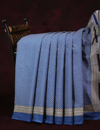 Blue Colored Block Print Cotton Saree By Gayathri Reddy Designer Studio | Grocsy