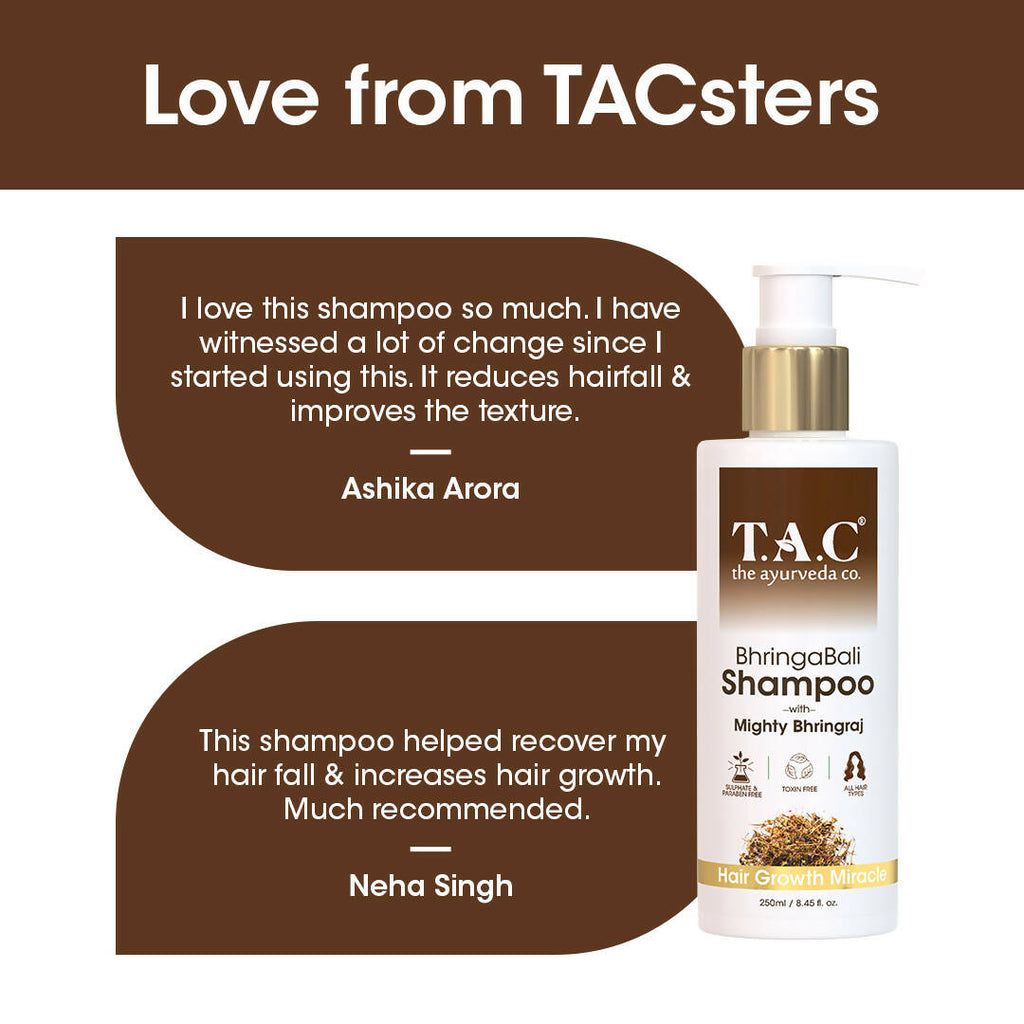 TAC - The Ayurveda Co. Bhringabali Hair Cleanser (Shampoo) for Hairfall Contrl, Anti Dandruff | Grocsy