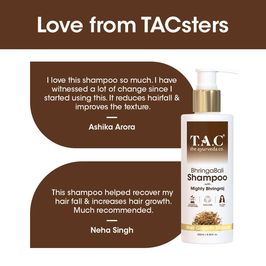 TAC - The Ayurveda Co. Bhringabali Hair Cleanser (Shampoo) for Hairfall Contrl, Anti Dandruff | Grocsy