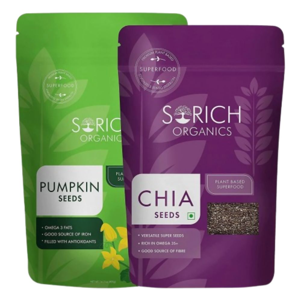Sorich Organics Combo Pack of Chia and Pumpkin Seeds | Grocsy