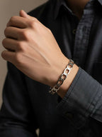 NVR Men's Silver Plated Cuff Bracelet | Grocsy