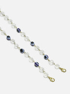 Unisex Gold-Toned Blue Evil Eye Beaded Mask Chain - Ruby Raang | Grocsy