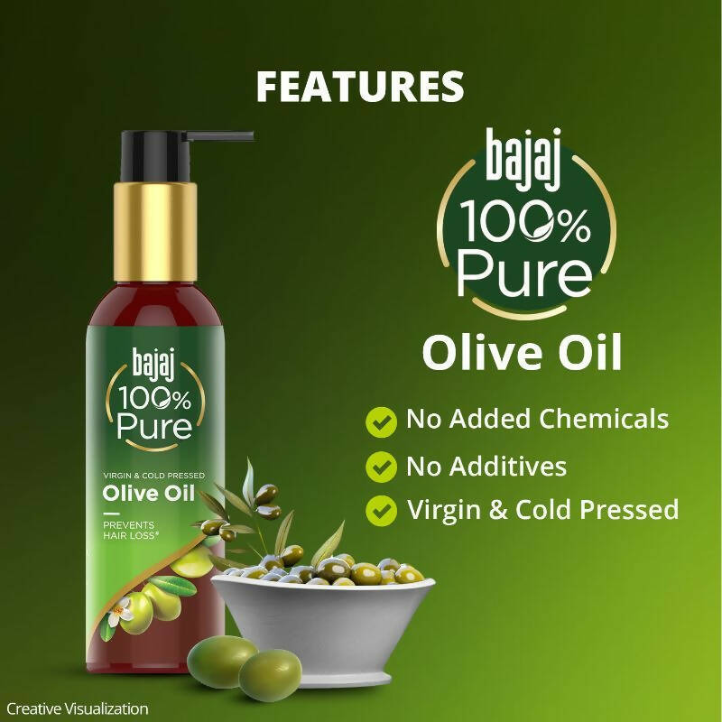 Bajaj 100% Pure Olive Oil for Prevents Hair Loss | Grocsy