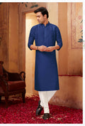 Joban Fashion Navy Blue Art Silk Kurta Pyjama | Grocsy