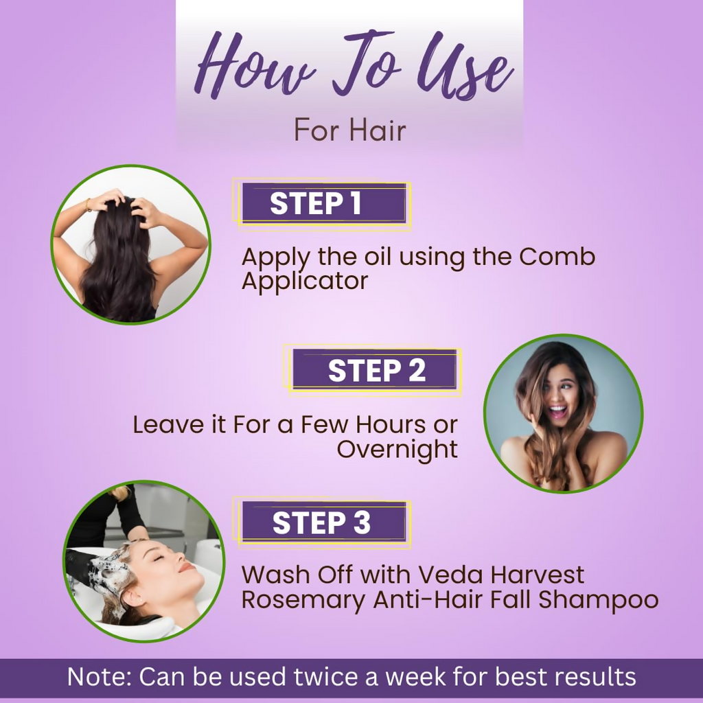 Veda Harvest Rosemary Essential Oil Hair Strengthen & Scalp Nourishment | Grocsy