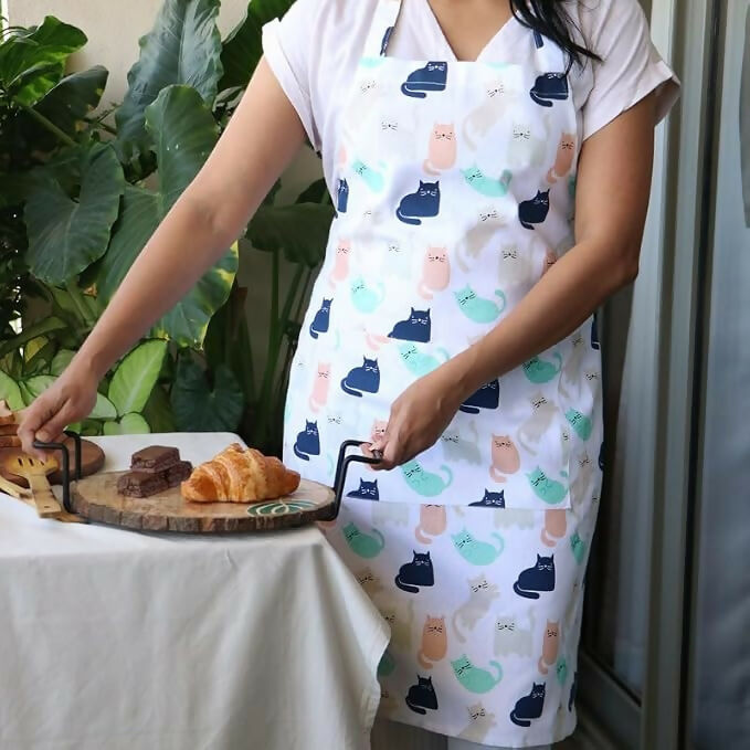 Oak & Lily 100% Cotton Kitchen Apron-Multicolour | Grocsy