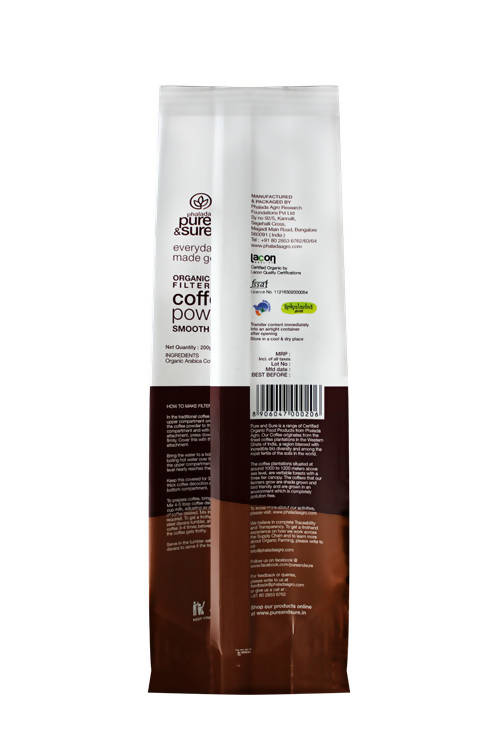 Pure & Sure Organic Filter Coffee Powder - Smooth | Grocsy