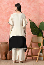 Joban Fashion Off White Cotton Premium Pure Viscose Dola With Kolkata Handwork Kurta set | Grocsy
