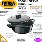 Hawkins Futura Hard Anodized Bowl 3 L with Lid (IACB30) | Grocsy