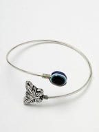 NVR Women Oxidised Rhodium-Plated Evil Eye Kada Bracelet