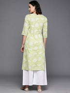 Ahalyaa Women's Traditional Wea Kurta Set - Pista Green | Grocsy