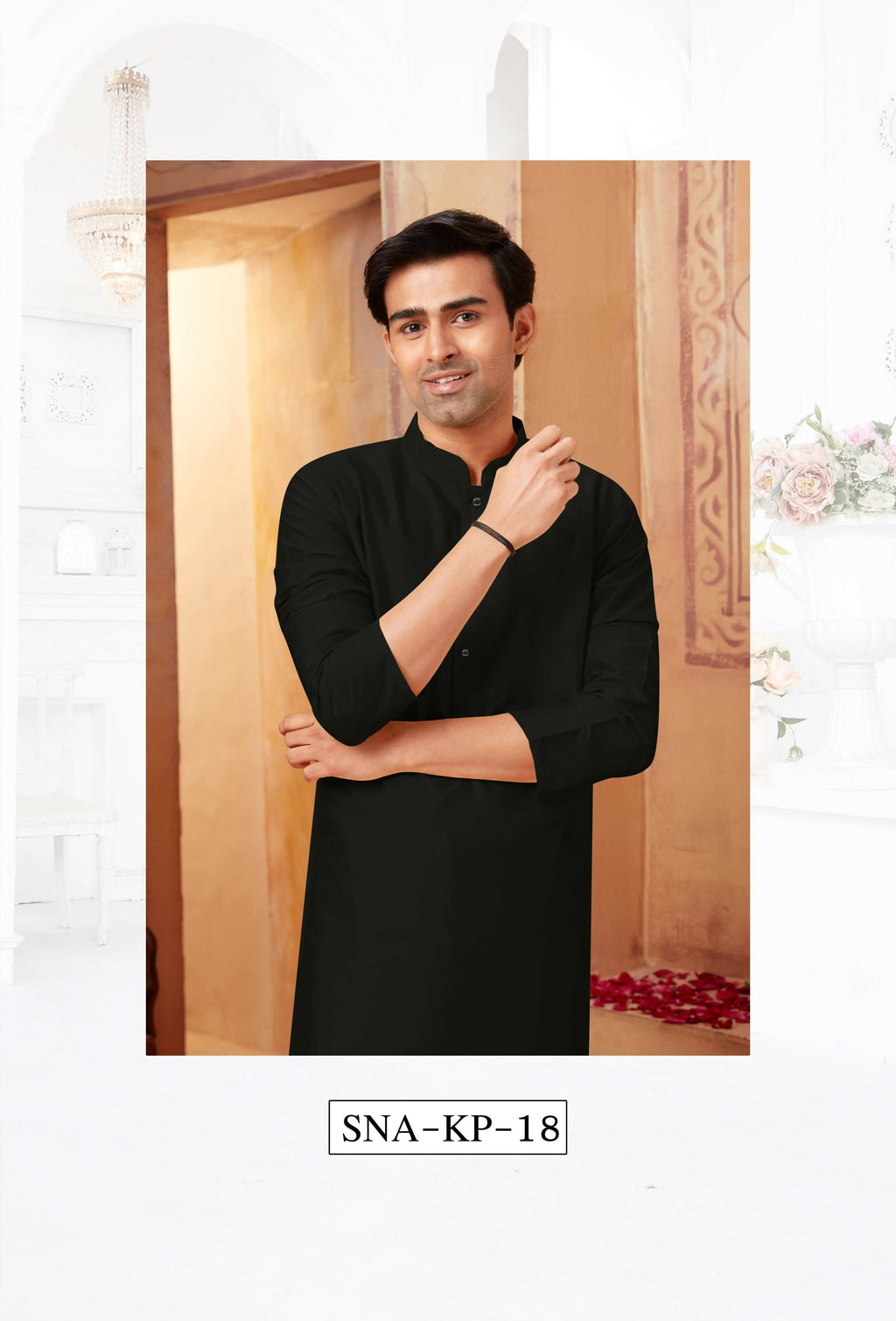 Joban Fashion Black Art Silk Kurta Pyjama | Grocsy