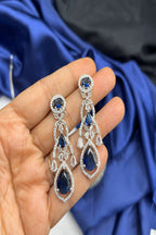 Vastrabhushan Royal Blue Sapphire Bridal Jewelry Set: CZ Crystal Choker | Grocsy