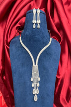 Vastrabhushan Silver Crystal Chandelier Necklace: Bridal Wedding Statement Jewelry | Grocsy