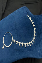Vastrabhushan CZ Diamond Bridal Nath: Silver Indian Nose Ring with Chain | Grocsy