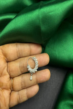Vastrabhushan CZ Stone Floral Nose Ring | Silver Indian Nath Bridal Jewelry | Grocsy